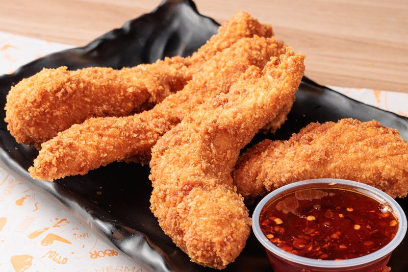 Classic crispy chicken tenders with golden breading